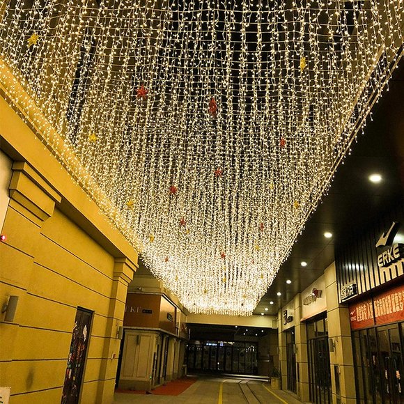 LED Icicle Lights, 16.4FT 216 LEDs 8 Modes Window Curtain Extendable Fairy - Picture 4 of 5